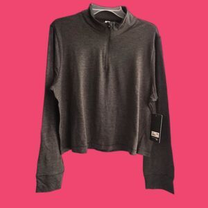 NWT 90 Degree By Reflex Quarter Zip Grey Long Sleeve Pullover Size XL RN144527